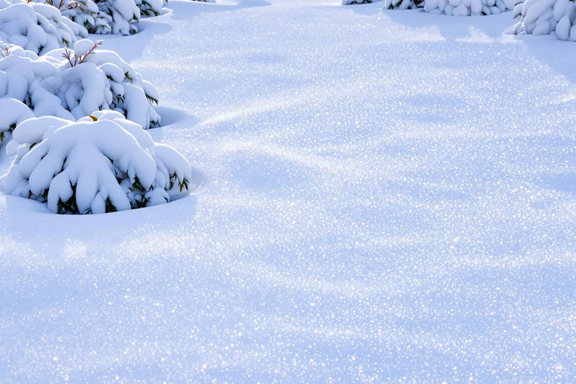 un tapis de neige recouvrant un jardin