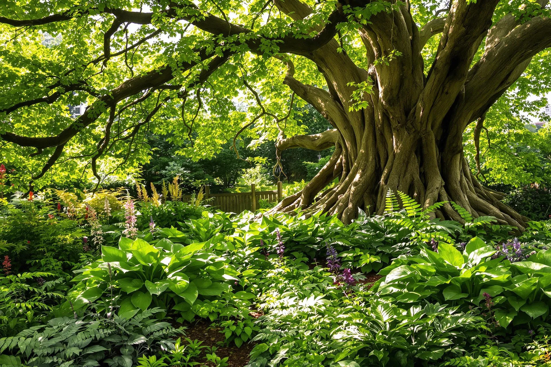 20 plantes idéales pour pousser sous les arbres à feuilles caduques aux racines imposantes