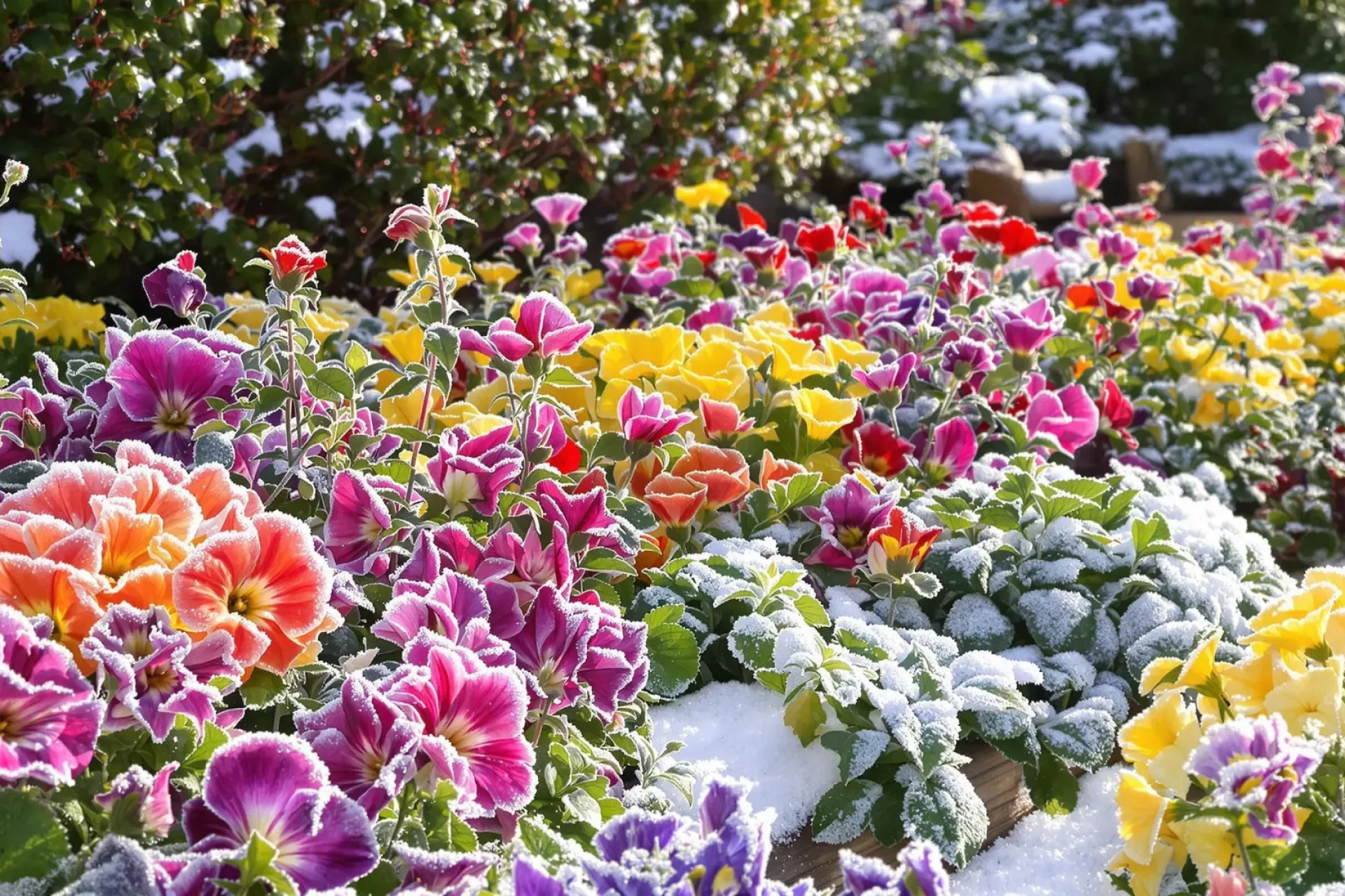 Un partère de fleurs vivaces colorées