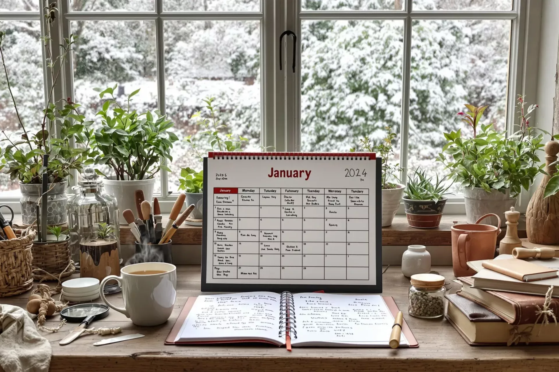 La vue de mon calendrier jardinage du mois de janvier