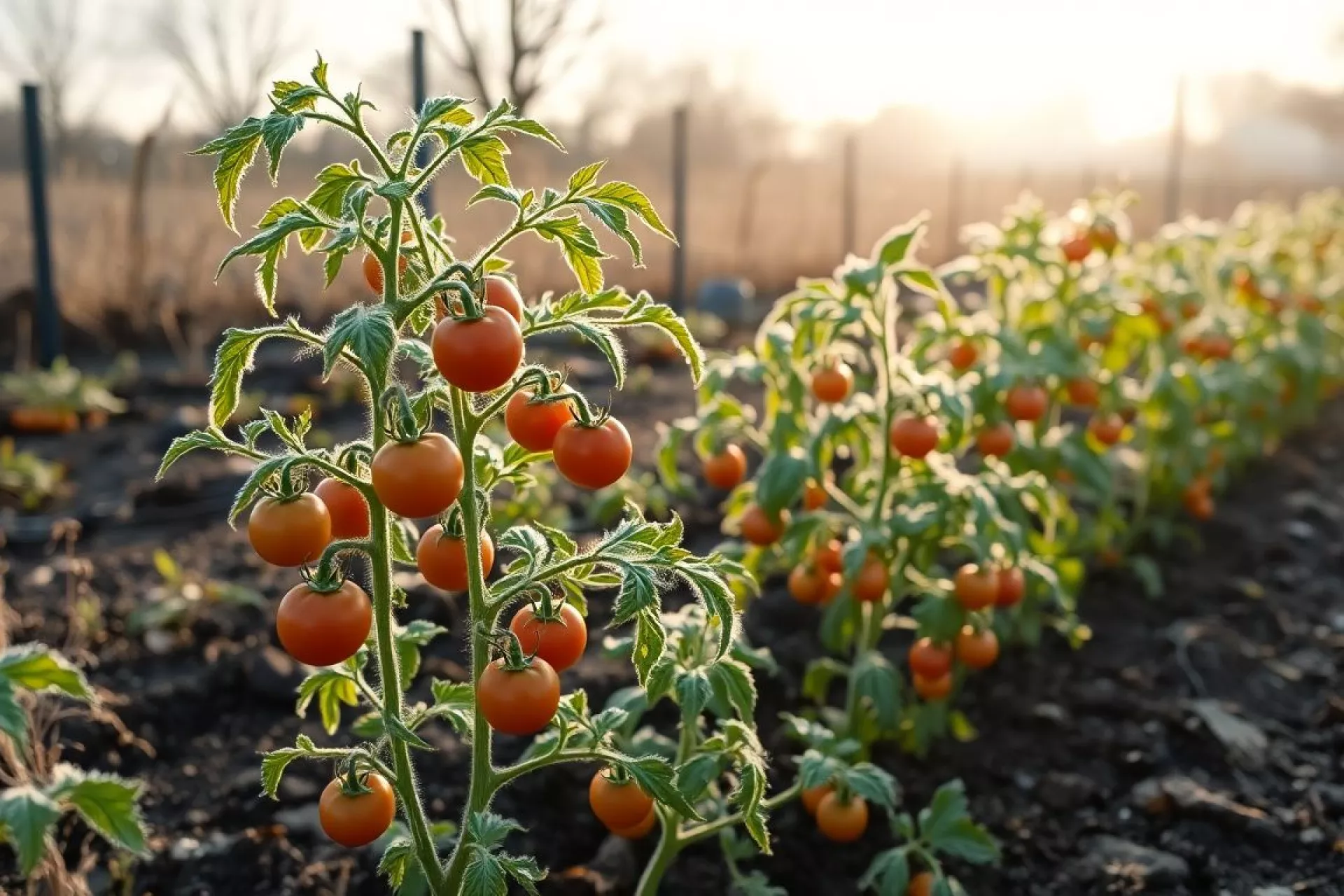 Jeunes plants de tomates exposés au risque de gelée