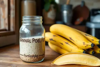 Engrais naturel à base de peaux de bananes dans un bocal