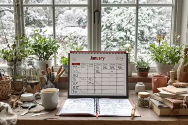 La vue de mon calendrier jardinage du mois de janvier