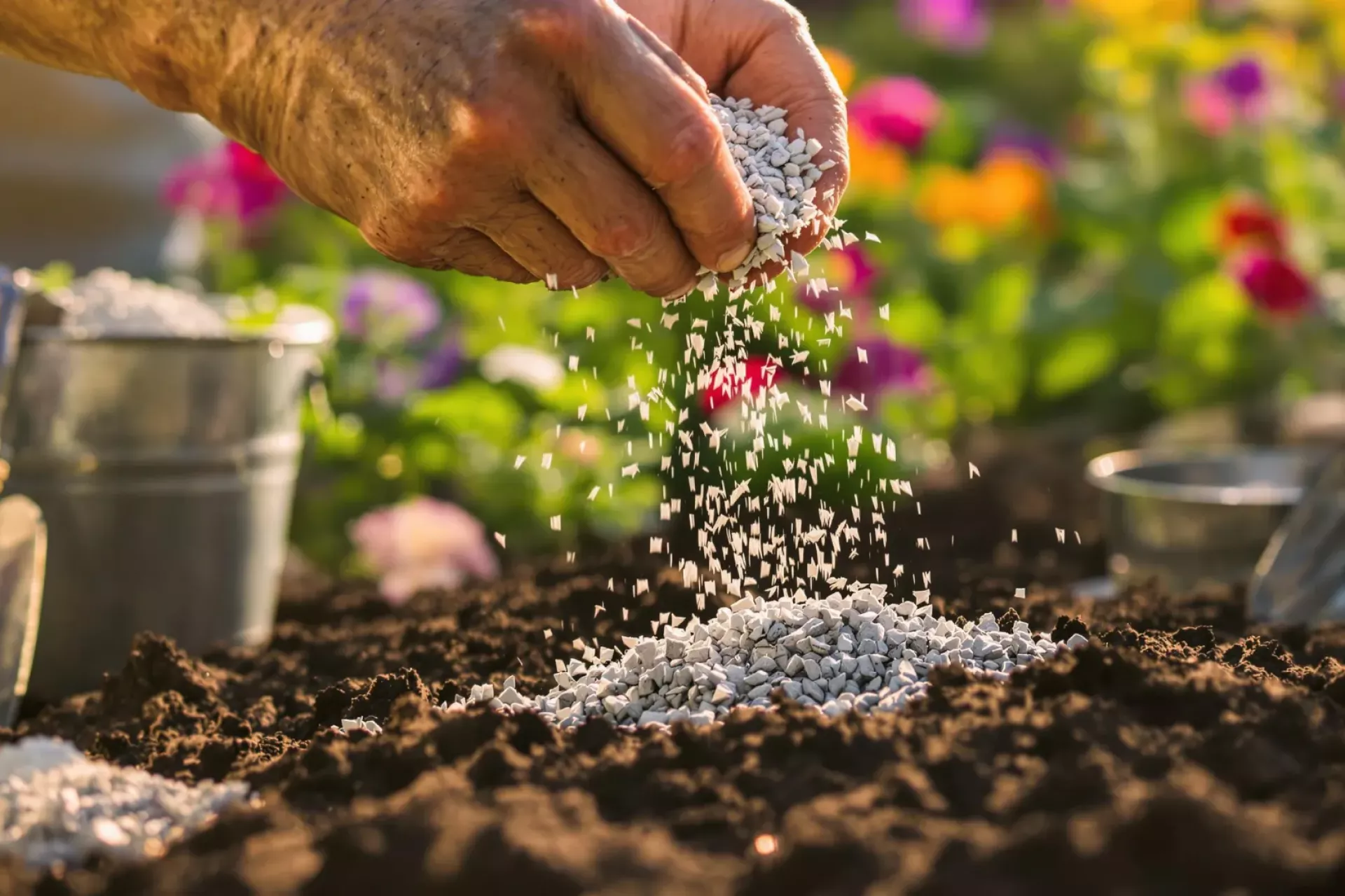 Gros plan sur de la terre avec un mélange de cendres